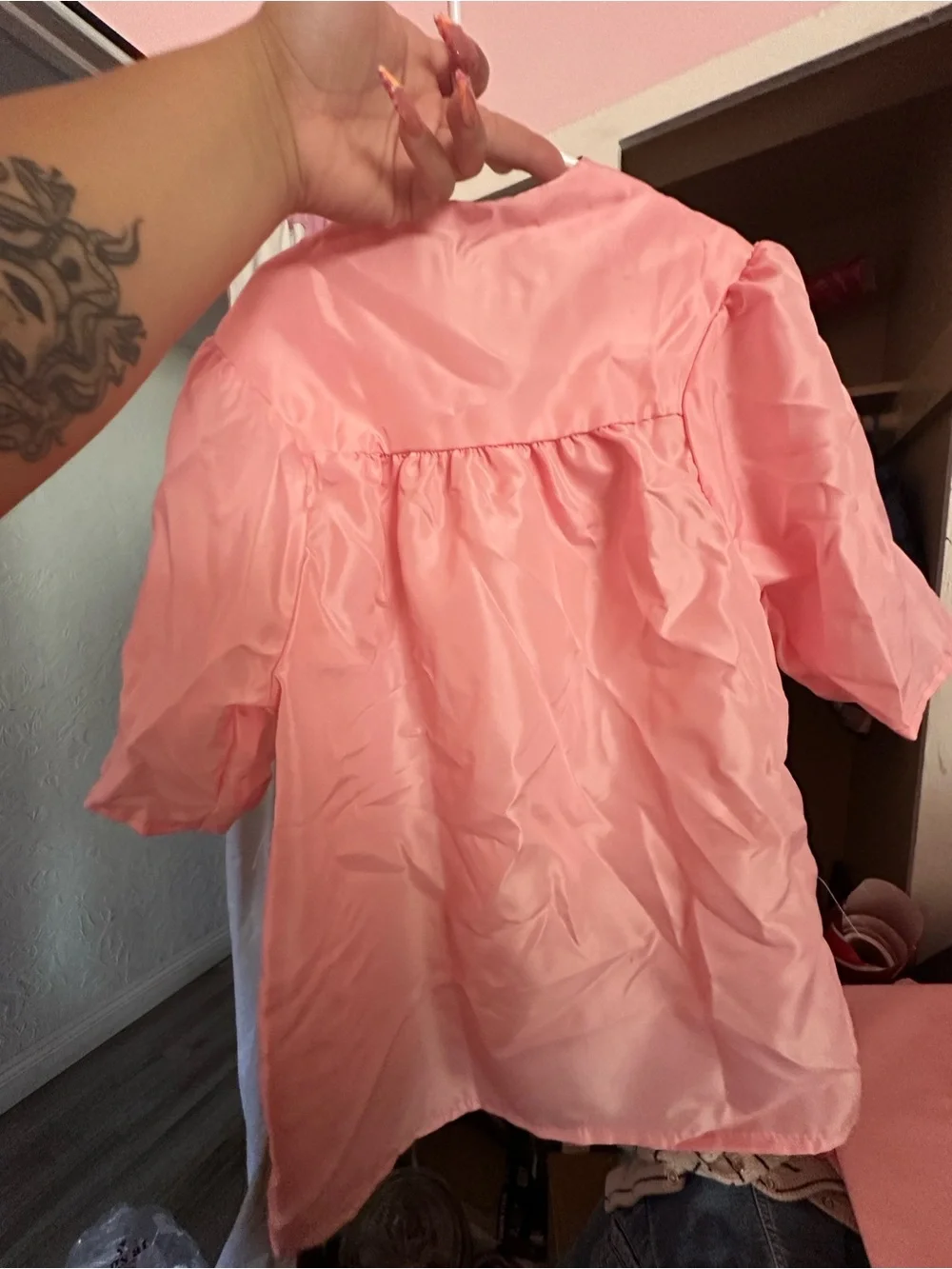 Pink Graduation Gown Jacket - Women's Lightweight Ceremony Cover